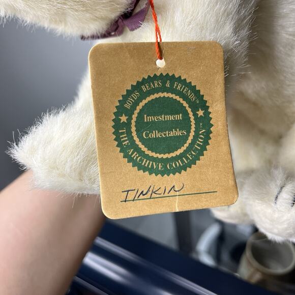 Vintage 90s Boyds Bears Polar Bear Archive Collection Jointed Plush Tinkin II - Picture 14 of 16